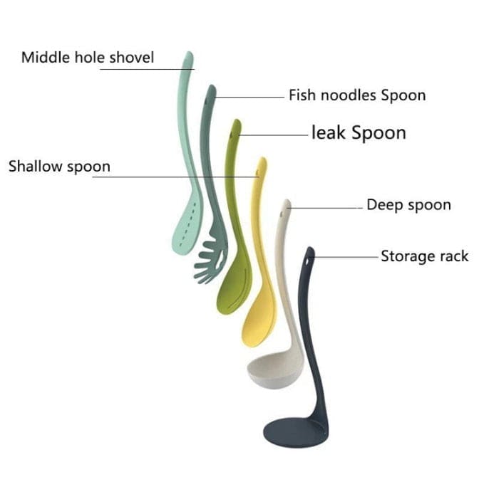 Set Of 6 Non Stick Cooking Tool Set, Heat Resistant Cookware Set, Kitchenware Soup Spoon Spatula Baking Tools Set Of 6 Non Stick Cooking Tool Set, Heat Resistant Cookware Set, Kitchenware Soup Spoon Spatula Baking Tools